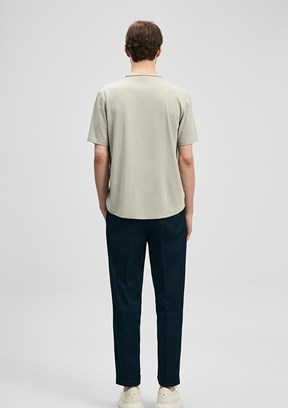 LUFİAN Junya - 111020312 Erkek Bej Baskılı T-Shirt