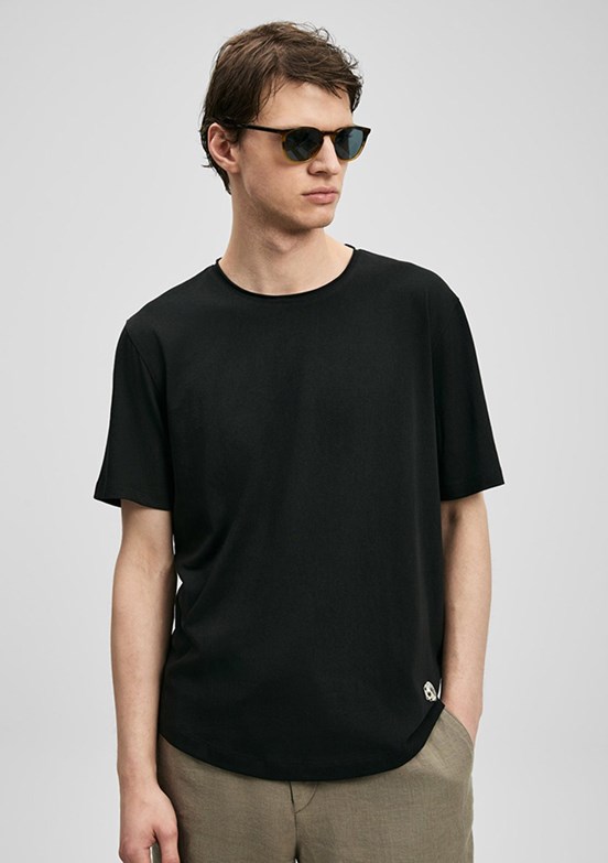 LUFİAN Junya - 111020312 Erkek Siyah Baskılı T-Shirt