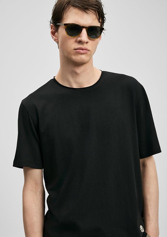 LUFİAN Junya - 111020312 Erkek Siyah Baskılı T-Shirt