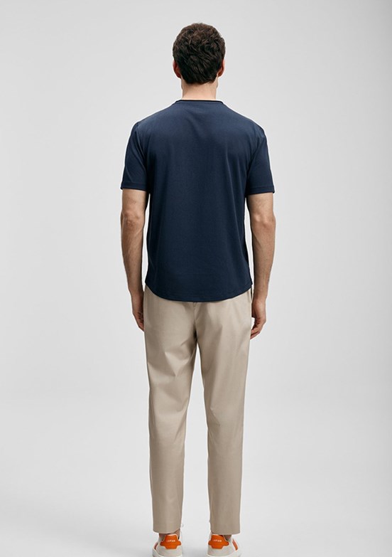 LUFİAN Junya - 111020312 Erkek Lacivert Baskılı T-Shirt