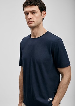 LUFİAN Junya - 111020312 Erkek Lacivert Baskılı T-Shirt