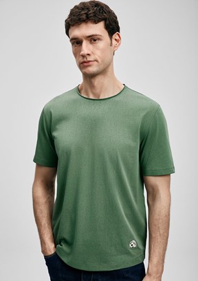 LUFİAN Junya - 111020312 Erkek Yeşil Baskılı T-Shirt