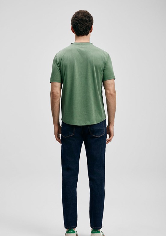 LUFİAN Junya - 111020312 Erkek Yeşil Baskılı T-Shirt