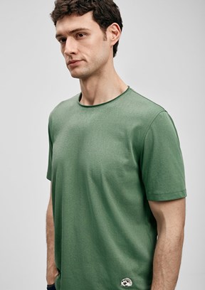 LUFİAN Junya - 111020312 Erkek Yeşil Baskılı T-Shirt