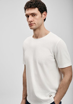 LUFİAN Junya - 111020312 Erkek Beyaz Baskılı T-Shirt