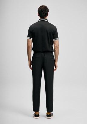 LUFİAN Cole - 111040237 Erkek Siyah Polo Yaka T-Shirt