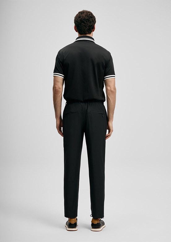 LUFİAN Cole - 111040237 Erkek Siyah Polo Yaka T-Shirt