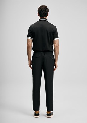 LUFİAN Cole - 111040237 Erkek Siyah Polo Yaka T-Shirt