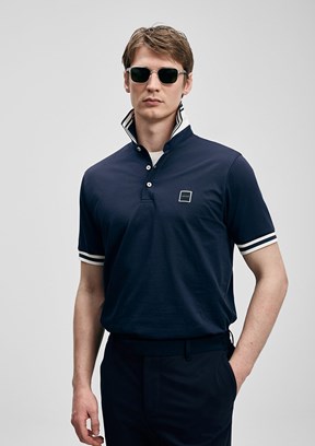 LUFİAN Cole - 111040237 Erkek Lacivert Polo Yaka T-Shirt