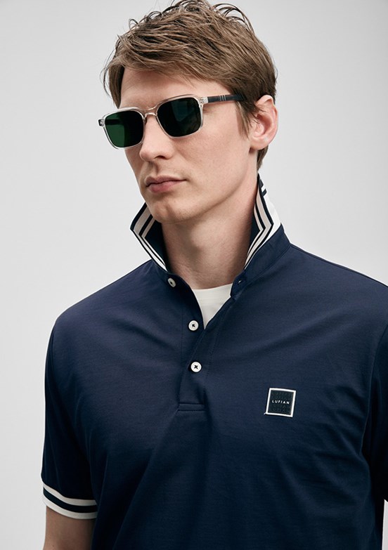 LUFİAN Cole - 111040237 Erkek Lacivert Polo Yaka T-Shirt