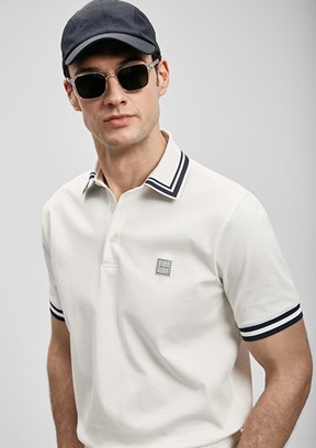 LUFİAN Cole - 111040237 Erkek Beyaz Polo Yaka T-Shirt