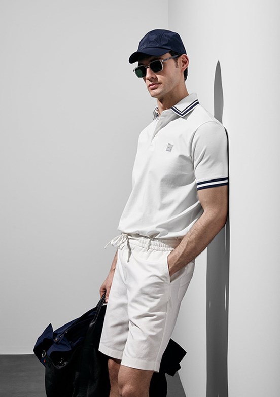 LUFİAN Cole - 111040237 Erkek Beyaz Polo Yaka T-Shirt