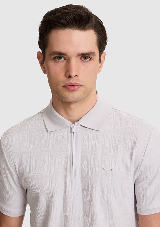 US POLO ASSN - Erkek Gri Polo Yaka T-Shirt