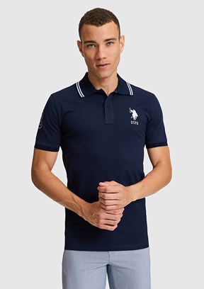 US POLO ASSN - Erkek Lacivert Polo Yaka T-Shirt