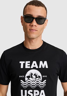 US POLO ASSN - Erkek Siyah Kısa Kol T-Shirt