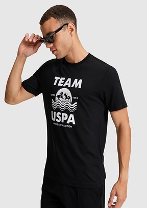 US POLO ASSN - Erkek Siyah Kısa Kol T-Shirt