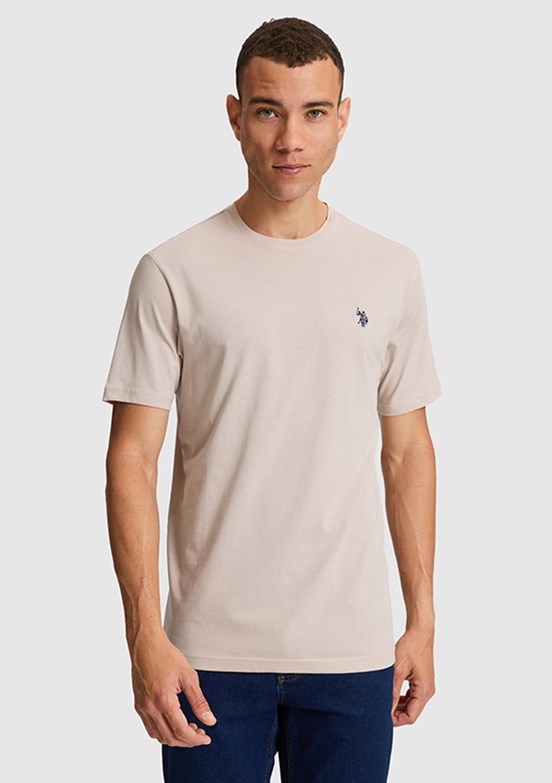 US POLO ASSN - Erkek Bej Kısa Kol T-Shirt