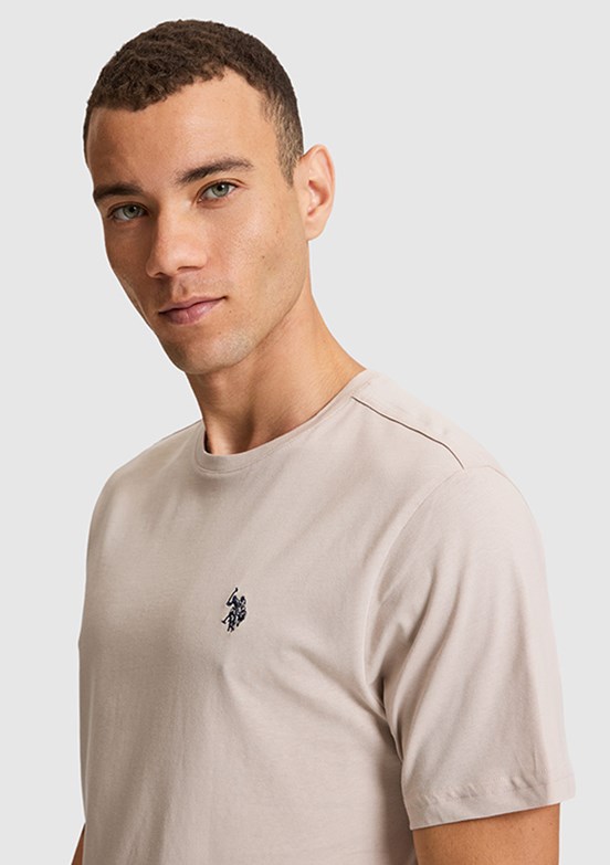US POLO ASSN - Erkek Bej Kısa Kol T-Shirt