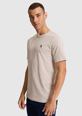 US POLO ASSN - Erkek Bej Kısa Kol T-Shirt