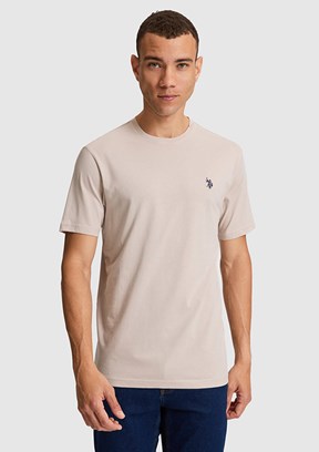 US POLO ASSN - Erkek Bej Kısa Kol T-Shirt