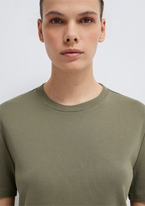MAVİ - M1612916-86961 Kadın Yeşil Basic T-Shirt