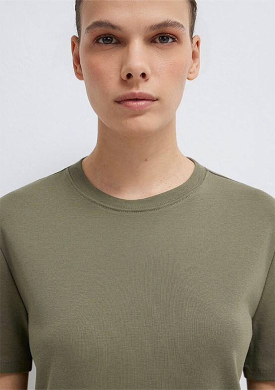 MAVİ - M1612916-86961 Kadın Yeşil Basic T-Shirt