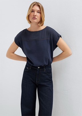 MAVİ - M1613969-89101 Kadın Lacivert Kısa Kol T-Shirt