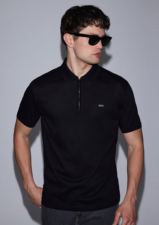 US POLO ASSN - Erkek Siyah Polo Yaka T-Shirt