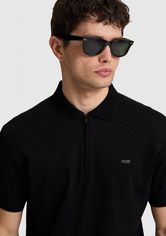 US POLO ASSN - Erkek Siyah Polo Yaka T-Shirt