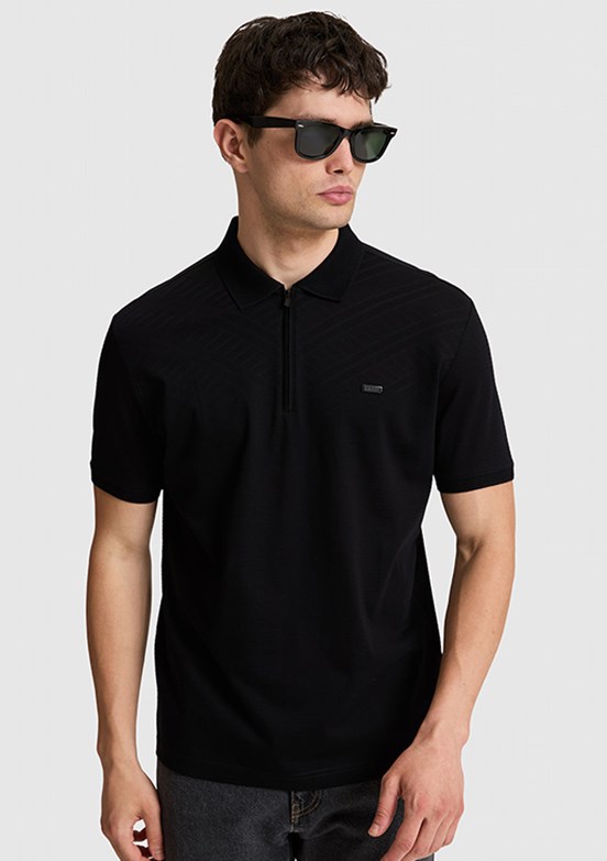 US POLO ASSN - Erkek Siyah Polo Yaka T-Shirt