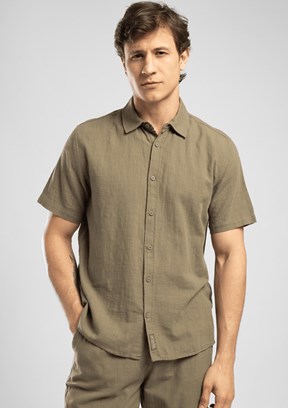 LEE COOPER Weost - 262 LCM 241013 Erkek Yeşil Kısa Kol Gömlek