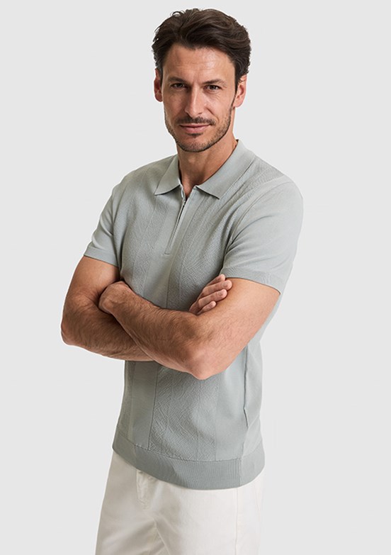 PİERRE CARDİN Erkek Yeşil Polo Yaka Kazak