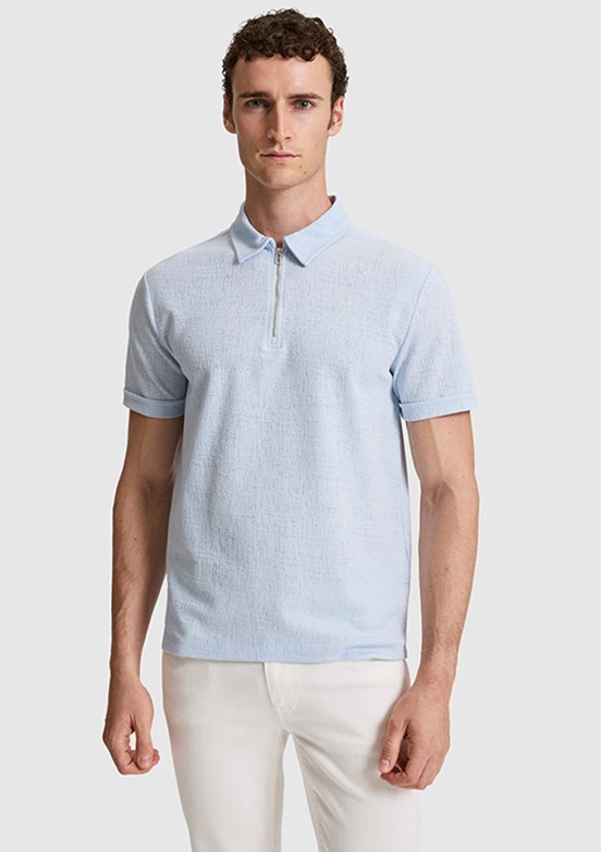 PİERRE CARDİN - Erkek Mavi Polo Yaka T-Shirt