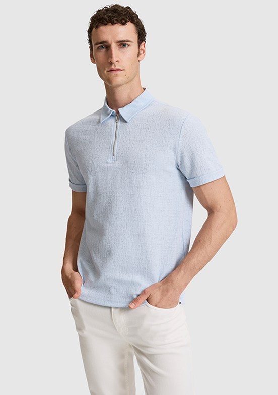 PİERRE CARDİN - Erkek Mavi Polo Yaka T-Shirt