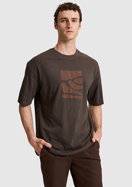 PİERRE CARDİN - Erkek Kahverengi Comfort T-Shirt