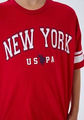 US POLO ASSN - Erkek Çocuk Kırmızı Şortlu İkili Takım
