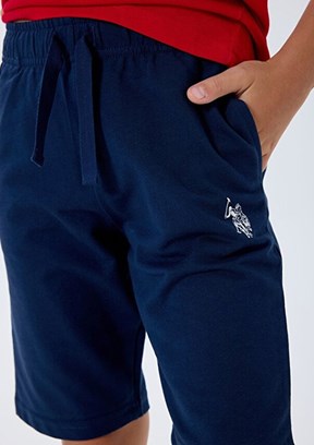 US POLO ASSN - Erkek Çocuk Kırmızı Şortlu İkili Takım