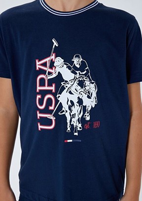 US POLO ASSN - Erkek Çocuk Lacivert Şortlu İkili Takım