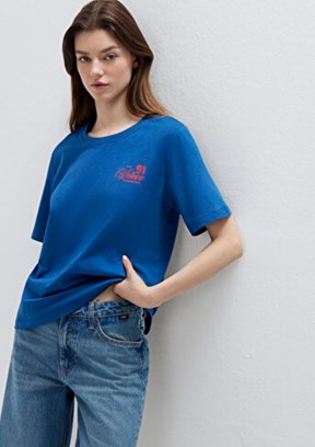 MAVİ M1613908-85317 Kadın Mavi Baskılı T-Shirt
