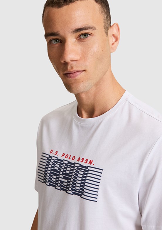 US POLO ASSN - Erkek Beyaz Kısa Kol T-Shirt