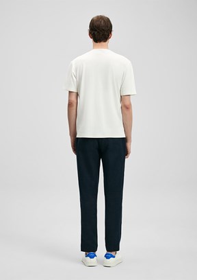 LUFİAN Finto - 111020323 Erkek Beyaz Bisiklet Yaka T-Shirt