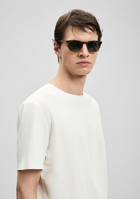LUFİAN Finto - 111020323 Erkek Beyaz Bisiklet Yaka T-Shirt