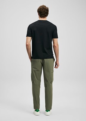 LUFİAN Finto - 111020323 Erkek Siyah Bisiklet Yaka T-Shirt