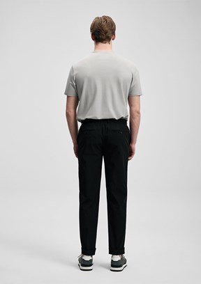 LUFİAN Finto - 111020323 Erkek Bej Bisiklet Yaka T-Shirt