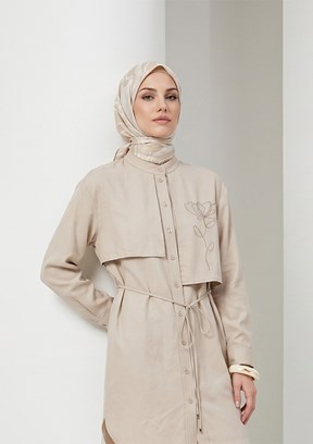 ARMİNE - 26YT407 Kadın Bej Tunik Gömlek