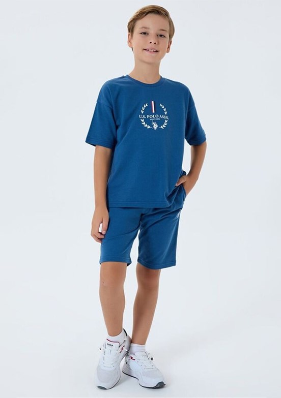 US POLO ASSN - Erkek Çocuk Lacivert Şortlu İkili Takım