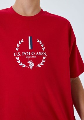 US POLO ASSN - Erkek Çocuk Kırmızı Şortlu İkili Takım