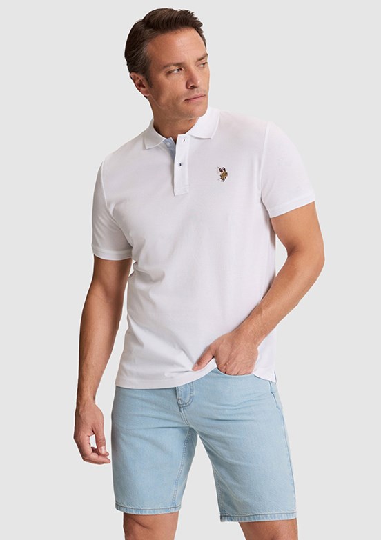 US POLO ASSN - Erkek Beyaz Basic T-Shirt