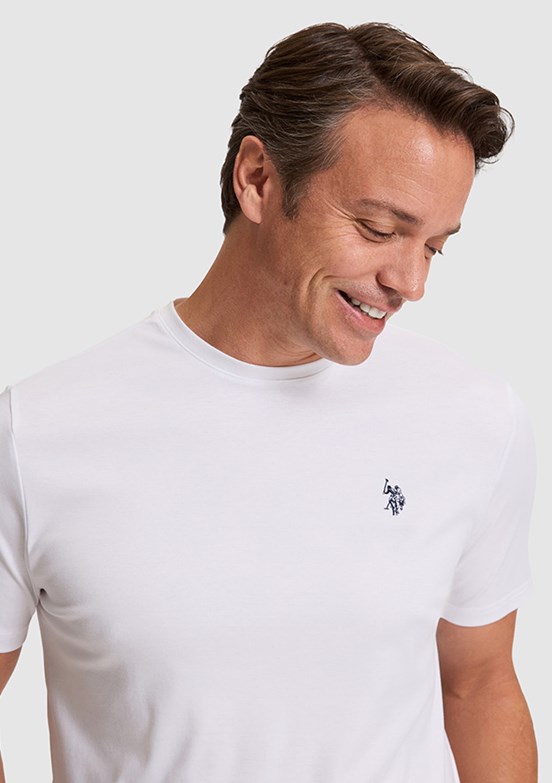 US POLO ASSN - Erkek Beyaz Basic T-Shirt