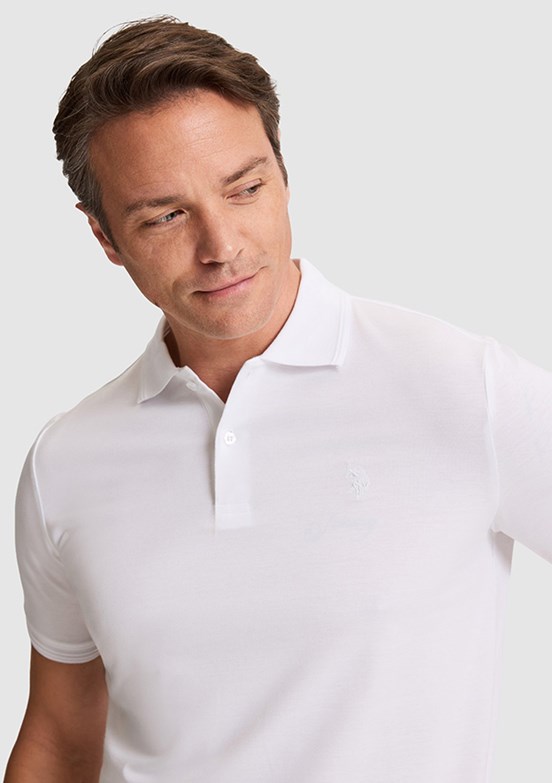 US POLO ASSN - Erkek Beyaz Basic T-Shirt